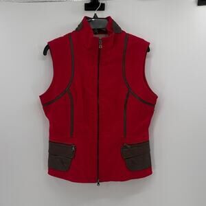 Jakett New York Women's Leather Trim Vest - Red - Medium